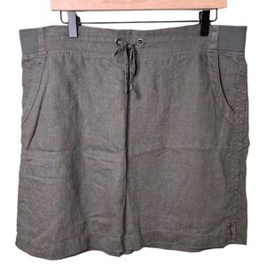 Athleta Seline Linen Skirt Army Green Size 16 Tall Drawstring Waist Pull On